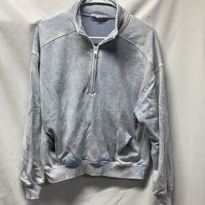 Hippie Rose Distressed 1/4 zip sweatshirt